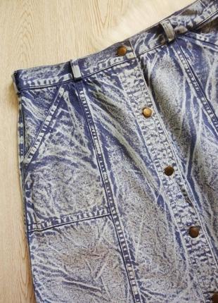 Джинсовая синяя голубая юбка длинная миди трапеция варенка с пуговицами спереди карманами6 фото