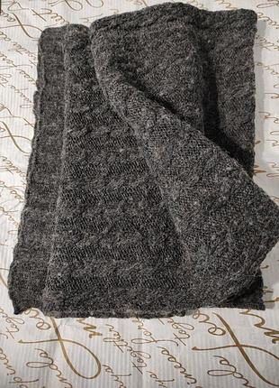 Шерстяной, теплый шарф
размер 175х35.
цвет темно - серый