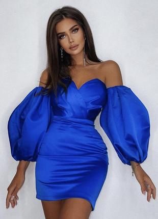 Вечірня сукня в синьому кольорі2 фото