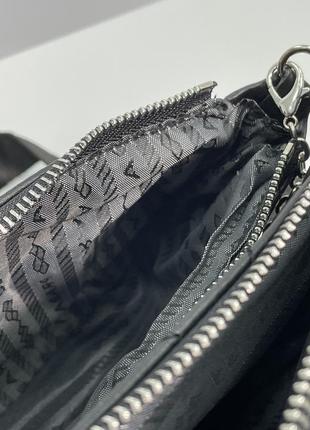 Сумка в стилі prada re-nylon pochette black жіноча8 фото
