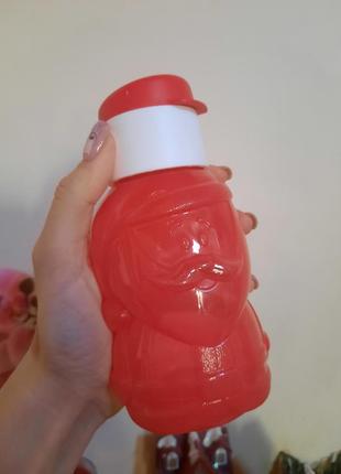 Детская пляшка бутылочка для воды или компотов дед мороз санта tupperware4 фото