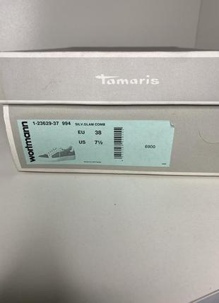 Новые бело-серебряные кеды tamaris 38 размер8 фото