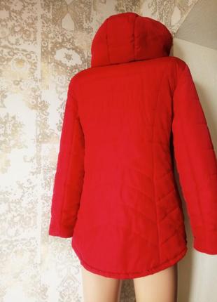 Xs/s удлинённая стёганая куртка красного цвета с капюшоном fashion2 фото