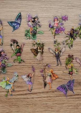 Набір фантастичних наліпок "феї-метелики".🧚🦋3 фото