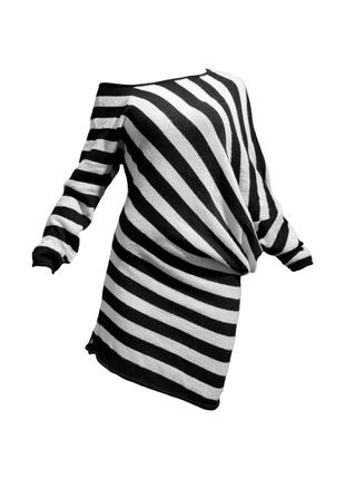 Шерстяное платье асимметричное в полоску dept шерсть свитер джемпер шерстяной туника1 фото