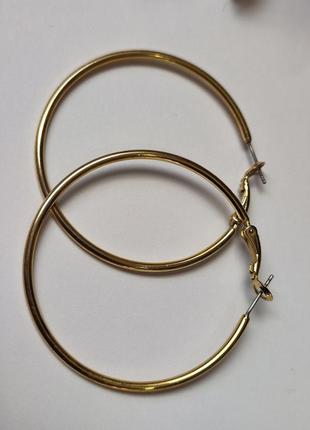 Сережки кольца під золото2 фото
