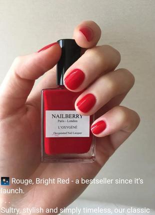 Eco-friendly лак для нігтів nailberry l'oxygene nail lacquer rouge10 фото