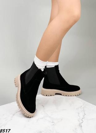 Натуральна замша зимові черевики 8517