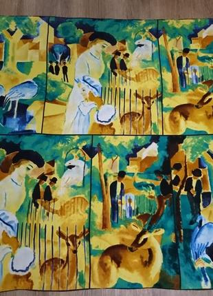 Шелковый платок-картина  august macke ,grand jardin zoologique, 1912