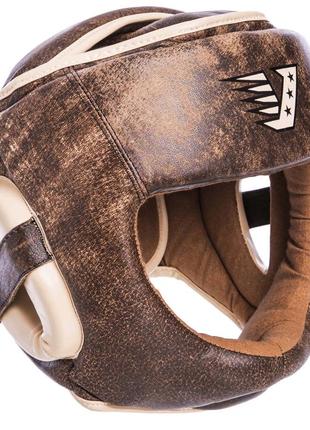 Шлем боксерский с полной защитой кожаный velo vl-2217