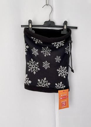 Бафф шарф двухслойный тёплый флис зимний с затяжкой япония новый новогодний1 фото