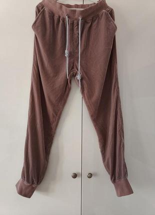 Брюки на манжетах велюр  ліловий