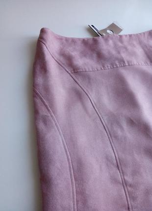 Супер красивая юбка макси под замшу пудрового цвета1 фото