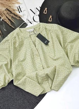 Шикарная хлопковая блузка в цветочный принт f&f1 фото