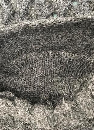 Интересное теплое (80%шерсть 20%альпака) вязаное платье в дырочку) сделано во франции, размер s (м)9 фото