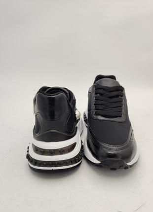 Жіночі кросівки шкіряні чорні демісезонні 37-40 женские кроссовки турция doqqa3 фото