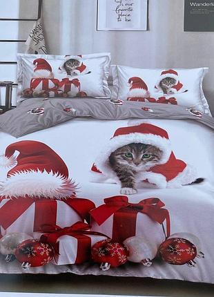 Постіль новорічна євро постільна білизна