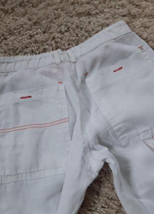 Стильные белые льняные широкие штаны, cache &cache,  p.38-408 фото