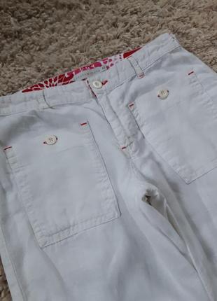 Стильные белые льняные широкие штаны, cache &cache,  p.38-404 фото