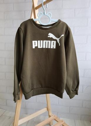 Утеплённый свитшот puma на 6/7 лет (цвет хаки)