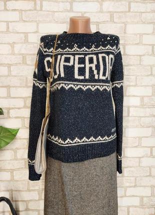 Фирменный superdry стильный свитер в чёрном цвете с люрексной нитью, размер с-ка