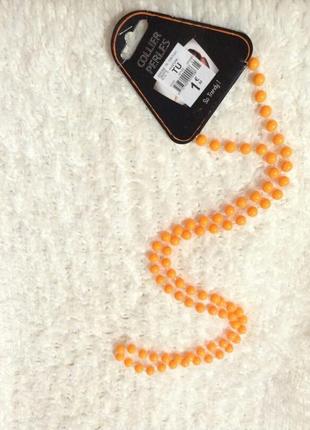 Яяяяяяяркие помаранчеві бусики намисто пластмасовий перли