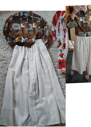 Стильная хлопковая длинная юбка на пуговках, promod,  p. 40-421 фото