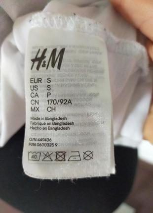 Белая футболка  с принтом на груди h&m, 170/92 cm,6 фото