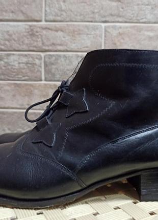 Ботинки кожаные в винтажном стиле на меху