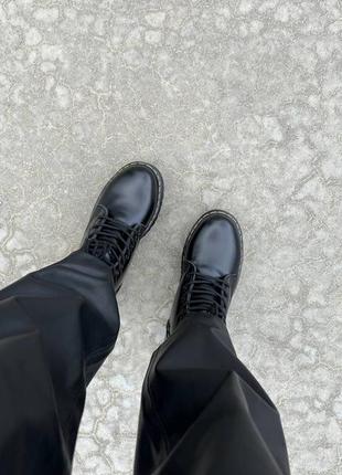 Шикарні зимові черевики dr. martens jadon black fur ботинки с мехом9 фото
