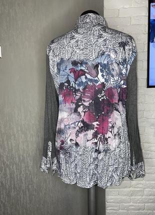 Оригінальна блуза блузка з трикотажними рукавами xl, bonita 52р.2 фото