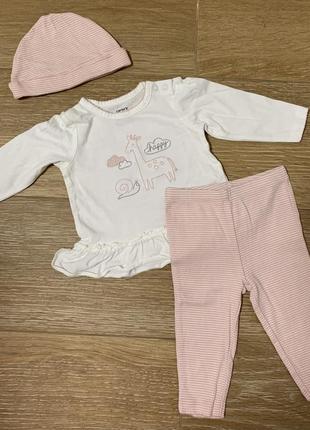 Комплект carter`s кофта, штаны и шапочка 6m