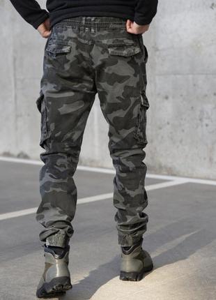 Коттоновые брюки карго с принтом в стиле милитари3 фото