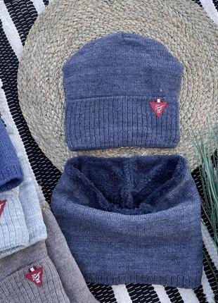 Зимовий набір для хлопчика 👦 шапка+хомут ❄️2 фото