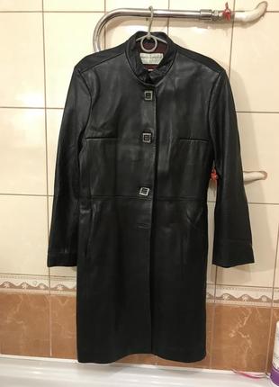 Плащ  кожаный  marco gianotti  пальто  кожаная куртка италия5 фото