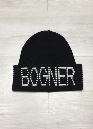 Premium брендовая чёрная шапка с логотипом bogner original
