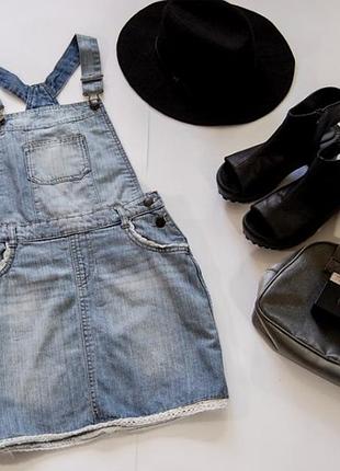 Джинсовый сарафан короткий