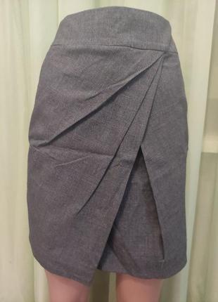Юбка из костюмной ткани тёмно-серая "h&m"
