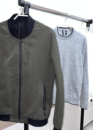 Стильная модная стеганная мужская демисезонная куртка ветровка