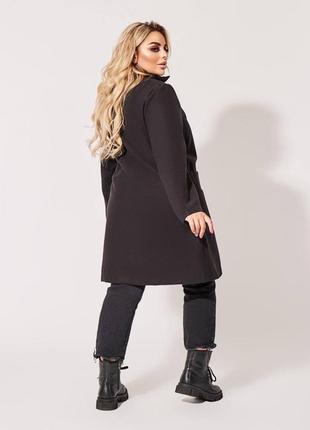 Пальто жіноче з м'якого турецького кашеміру на підкладці застібка блискавка великі розміри6 фото