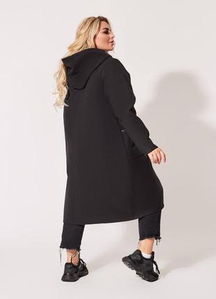 Женское пальто из мягкого турецкого кашемира на подкладке застежка молния большие размеры4 фото