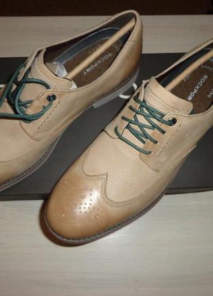 Новые мужские кожаные туфли оксфорды rockport wing tip1 фото