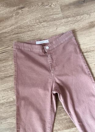 Рожеві джинси скіні mango4 фото