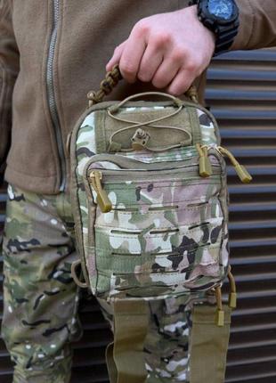 Сумка через плече бананка тактическая lazer 7l мультикам