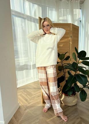 Домашній жіночий махровий костюм, піжама, кофта з штанами розміри норми та батал2 фото