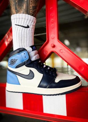 Кросівки nike air jordan1 retro high og university blue10 фото