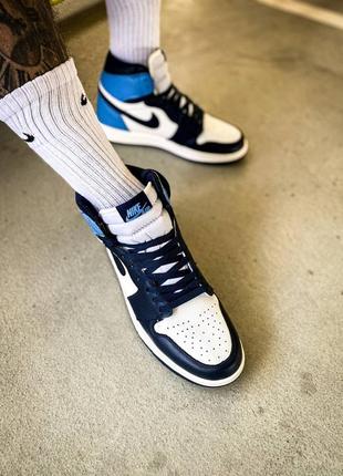 Кросівки nike air jordan1 retro high og university blue1 фото