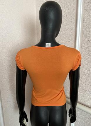 Оранжевая футболка майка тенниска поло топик топ4 фото