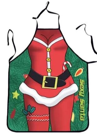 Фартук новогодний с приколом - размер 75*60см, полиэстер