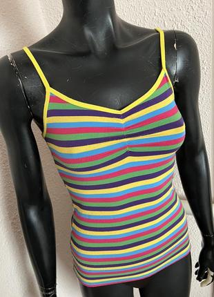 Стильный топ, майка, блуза в разноцветную полоску/радуга4 фото